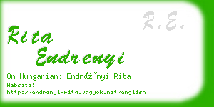 rita endrenyi business card